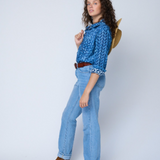 Good Boyfriend Shirt - Indigo Chevron