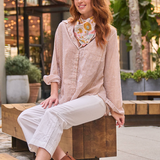 Good Boyfriend Shirt - Menswear Stripe Mocha