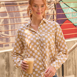 Good Boyfriend Shirt - Checkerboard Baked Clay