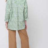 Relaxed Boyfriend Shirt Messy Dot - Watercress