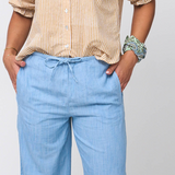 Good Girlfriend Shirt with Ruffle Trim Menswear Stripe Honeycomb