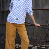 Good Boyfriend Shirt - Checkerboard Bluebird