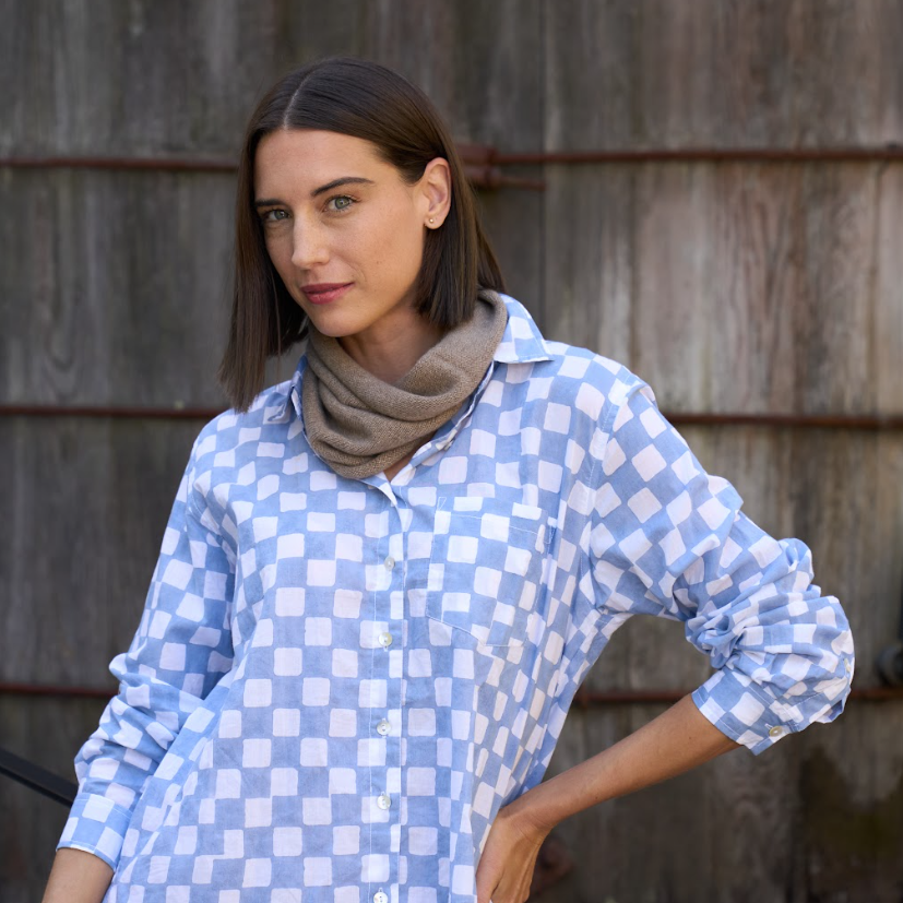 Good Boyfriend Shirt - Checkerboard Bluebird