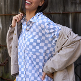 Good Boyfriend Shirt - Checkerboard Bluebird