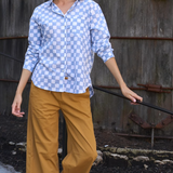 Good Boyfriend Shirt - Checkerboard Bluebird
