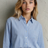 Good Boyfriend Shirt - Tuscan Stripe Cornflower Blue