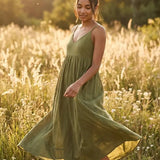 Hamptons Linen Dress - Olive