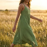 Hamptons Linen Dress - Olive