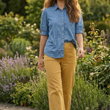 Good Girlfriend Shirt Puff Sleeve Chambray