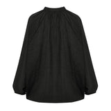 Kaya Buttoned Blouse - Charcoal