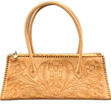 The Abby| Floral Hand-Tooled Leather Clutch & Crossbody