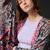 Abstract Floral Kimono Short: PinkSAACHIKimono