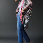 Abstract Floral Kimono Short: PinkSAACHIKimono