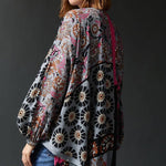 Abstract Floral Kimono Short: PinkSAACHIKimono