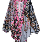 Abstract Floral Kimono Short: PinkSAACHIKimono