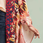 Abstract Floral Kimono Short: PinkComboSAACHIKimono
