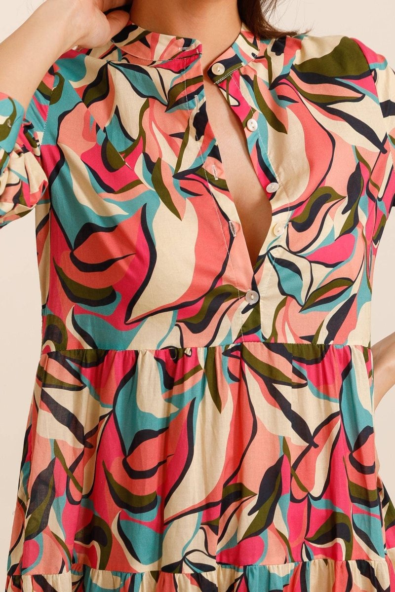 Abstract floral printed cotton dressCHOKLATE PARISDRESS