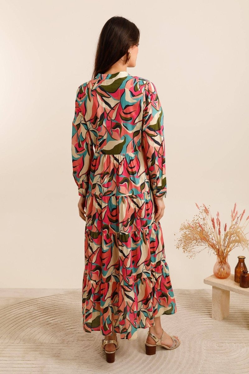 Abstract floral printed cotton dressCHOKLATE PARISDRESS
