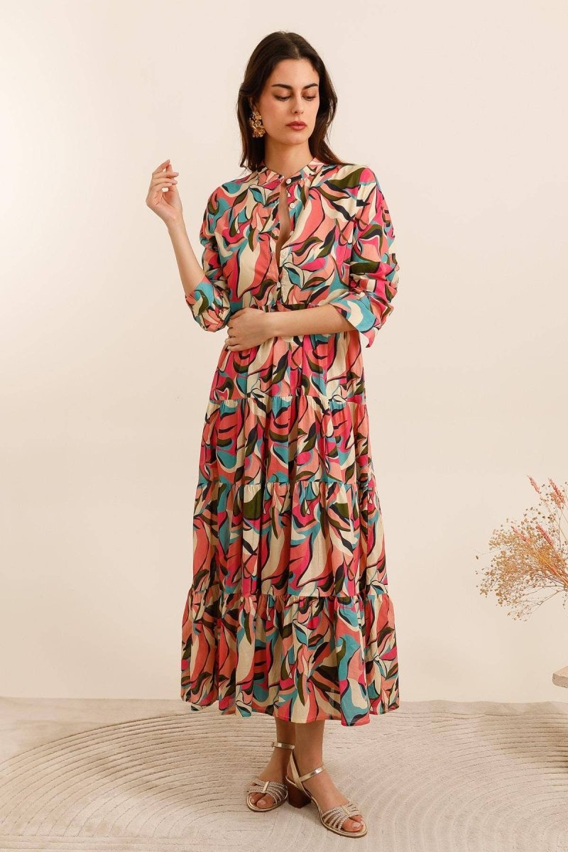 Abstract floral printed cotton dressCHOKLATE PARISDRESS