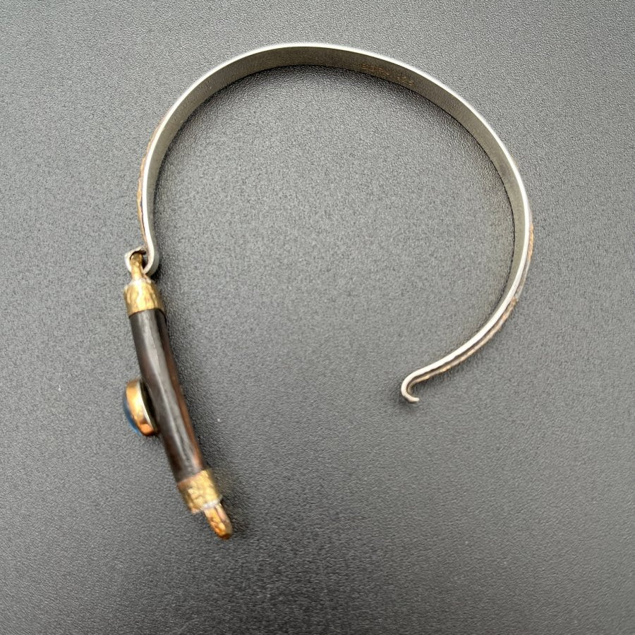 African Wood and Kyanite BraceletBORABRACELET