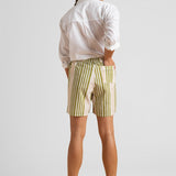 Shore Shorts - Mixed Up Stripe - Baked Clay & Olive Oil