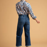 Good Boyfriend Shirt - Floral Escape True Navy & Neon Peach