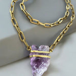 Amethyst Crystal in Bronze NecklaceMolaNECKLACES