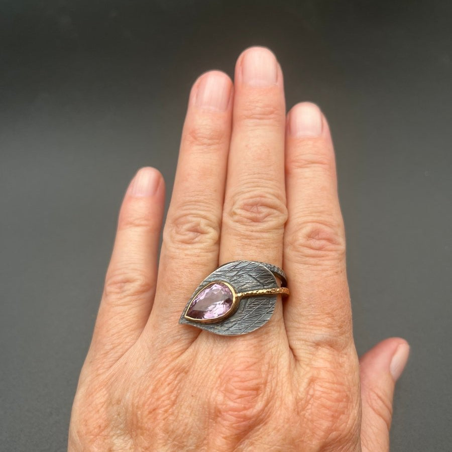 Amethyst Leaf RingBORARINGS
