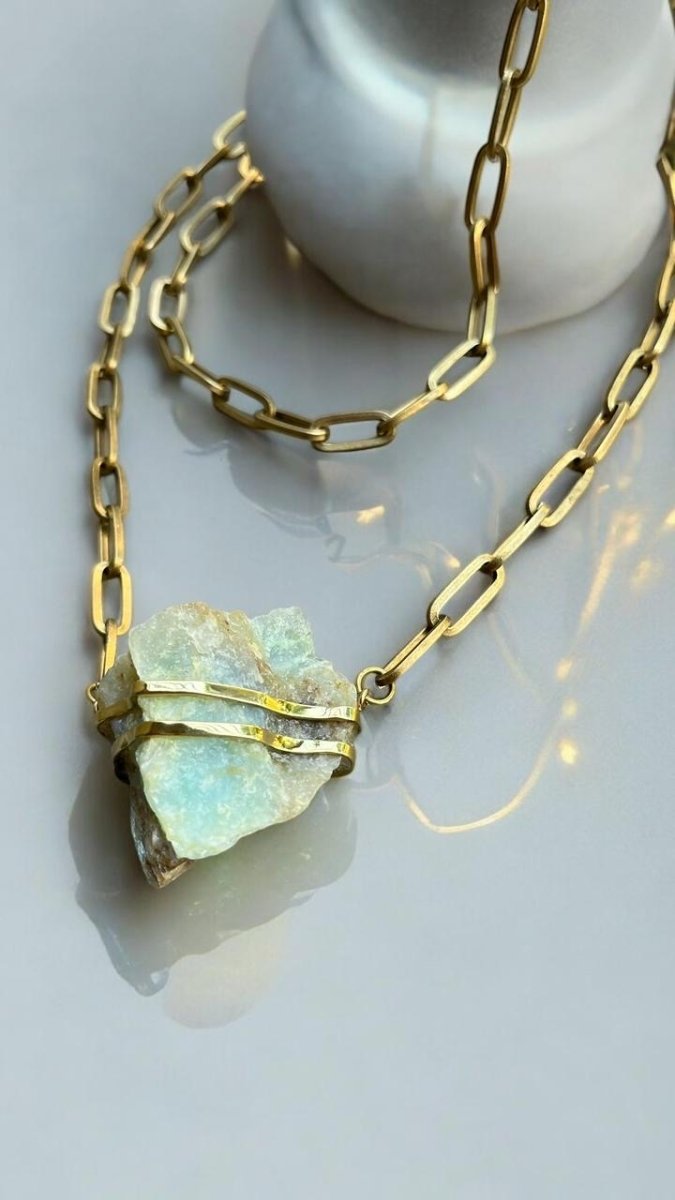 Andean Opal Crystal in Bronze NecklaceMolaNECKLACES