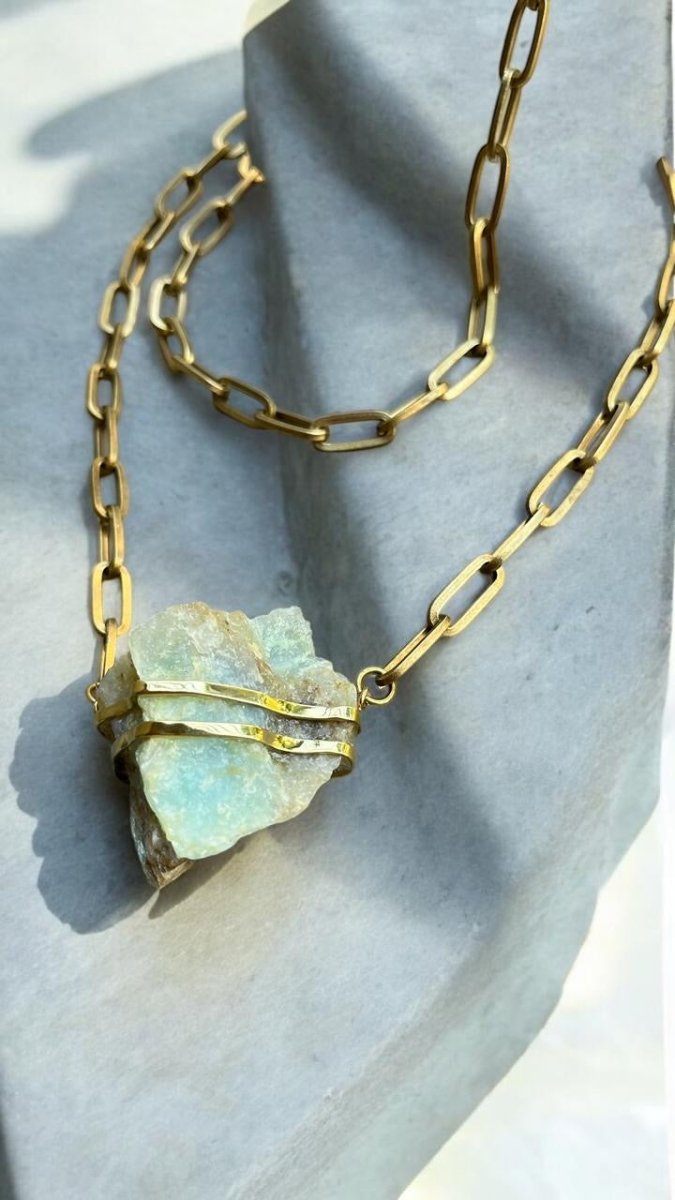 Andean Opal Crystal in Bronze NecklaceMolaNECKLACES