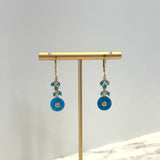 Apatite Coin Gemstones With White Topaz Center On 14Kgf Leverback EarringsBeth ZinkEARRINGS
