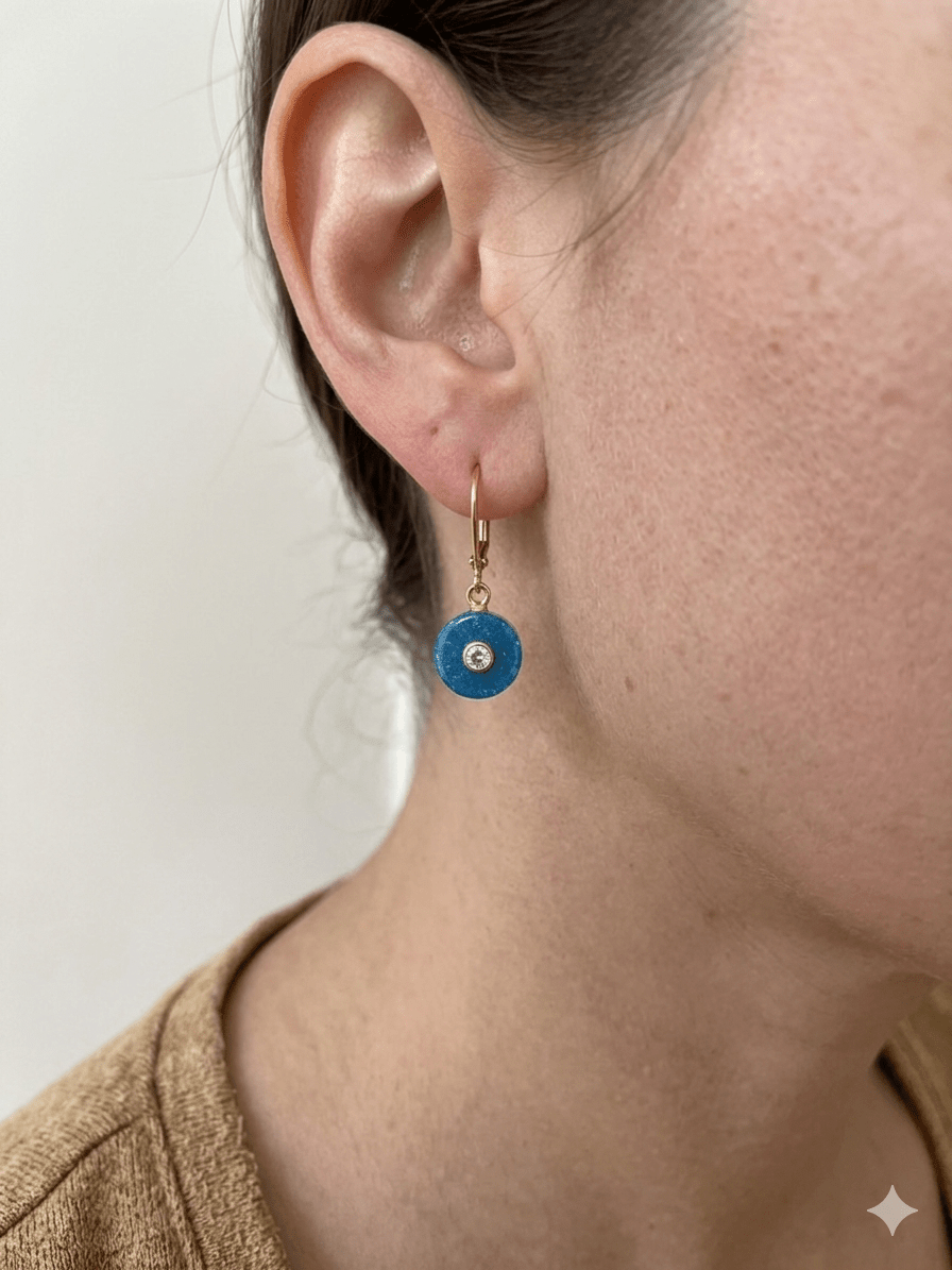 Apatite Gemstones With White Topaz Center EarringsBeth ZinkEARRINGS