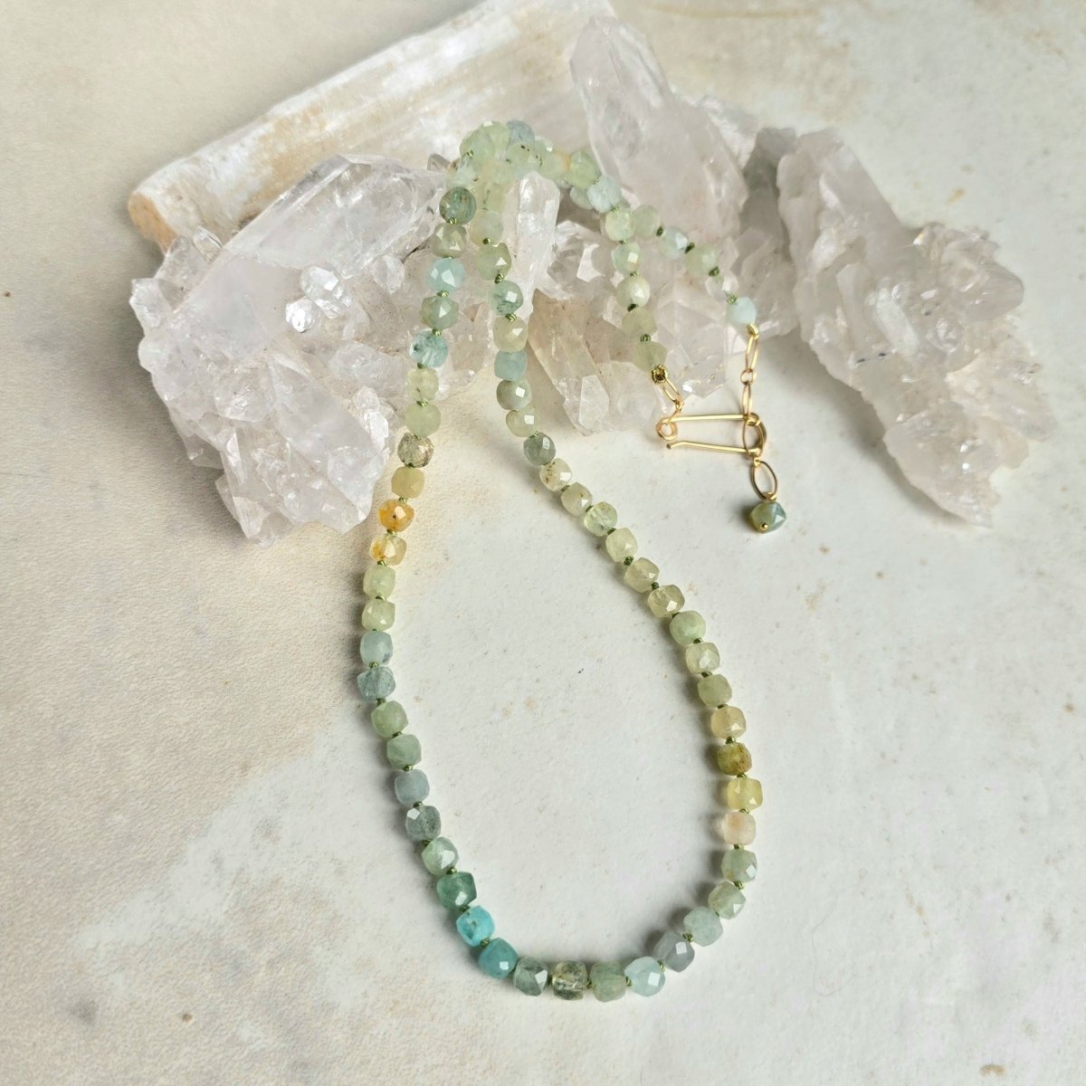 Aqua Marine - Cubes / Knotted 1855James & JezebelleNECKLACES