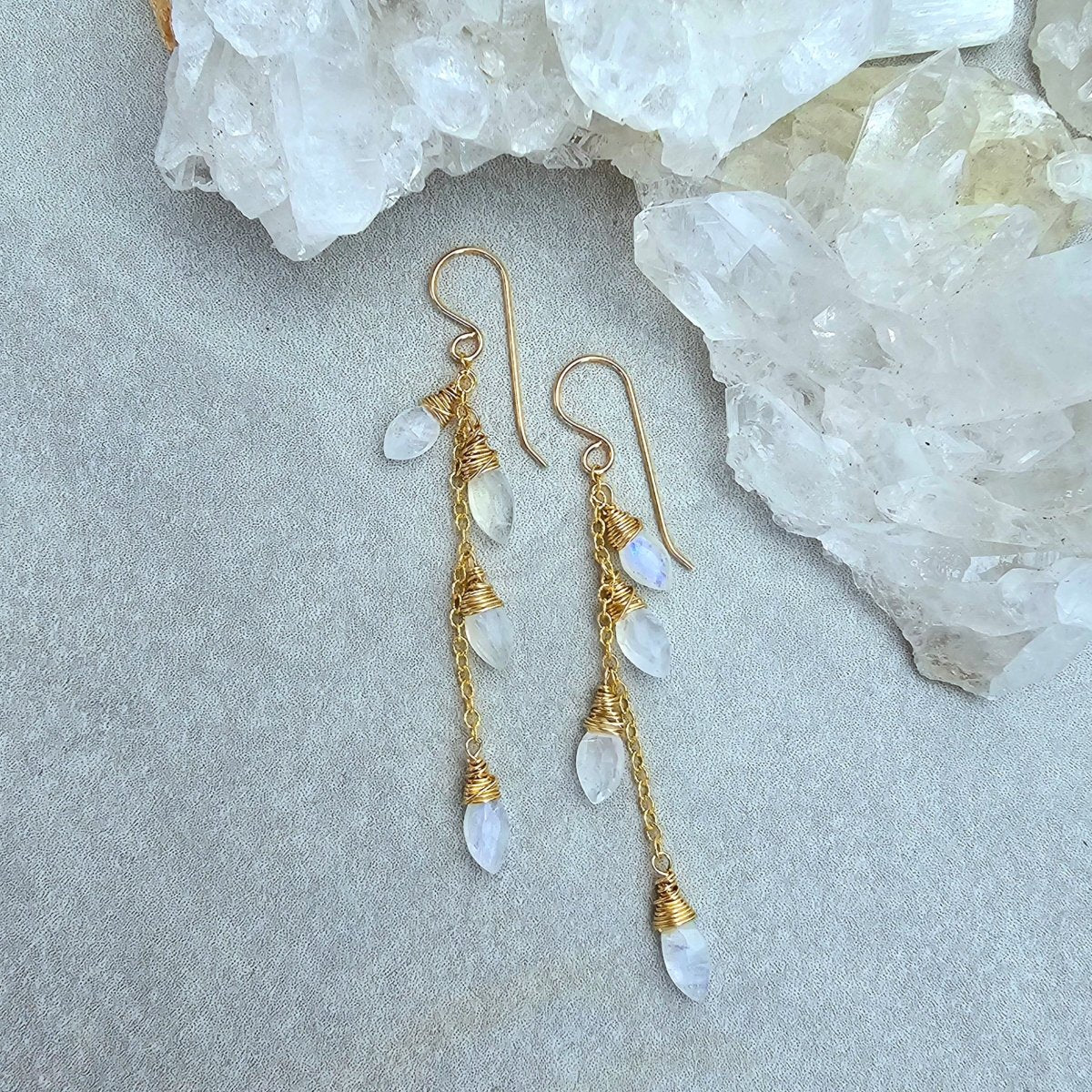 Aquamarine & Silverite Earrings #1485James & JezebelleEarrings