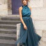 Aria long tulle skirt - Petrol BlueCHOKLATE PARISSKIRT