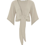 Aura Wrap Top - OatmealThe HandloomTop