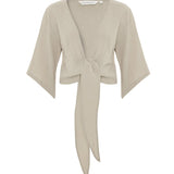 Aura Wrap Top - OatmealThe HandloomTop