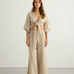 Aura Wrap Top - OatmealThe HandloomTop