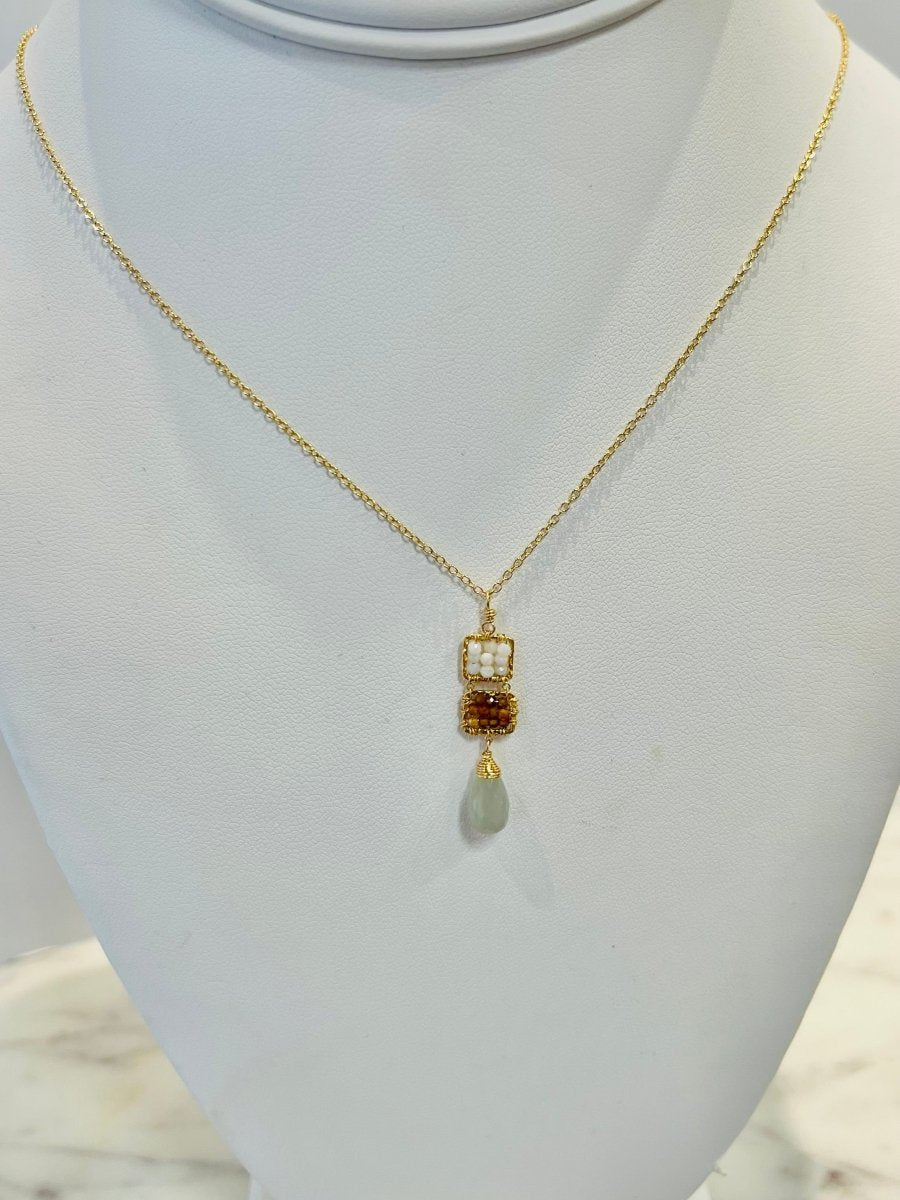 Australian Opal, Multi Tourmaline & Grey Moonstone Necklace 4244 - C - B - mt - GMichelle PresslerNECKLACES