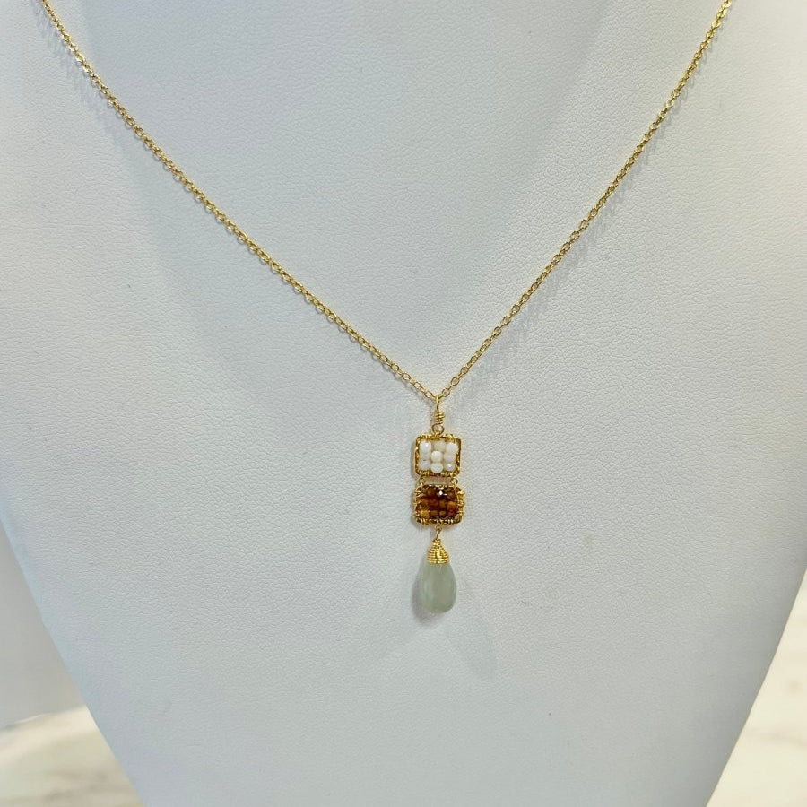 Australian Opal, Multi Tourmaline & Grey Moonstone Necklace 4244 - C - B - mt - GMichelle PresslerNECKLACES