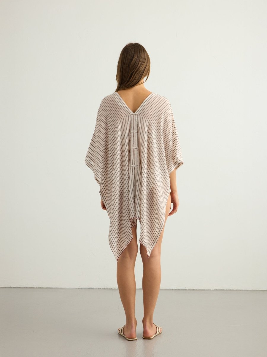 Ava Kimono - Burgundy StripesThe HandloomDRESS