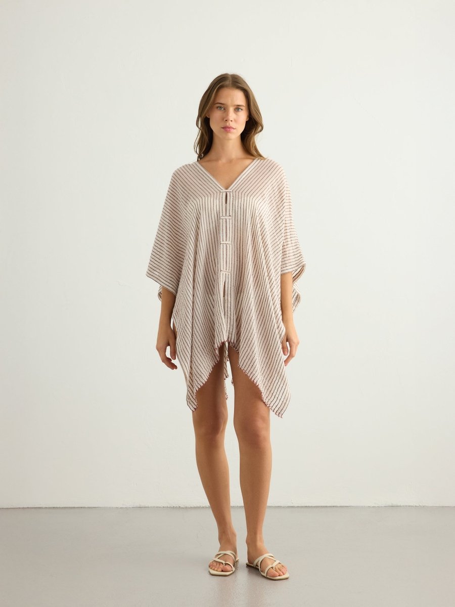 Ava Kimono - Burgundy StripesThe HandloomDRESS