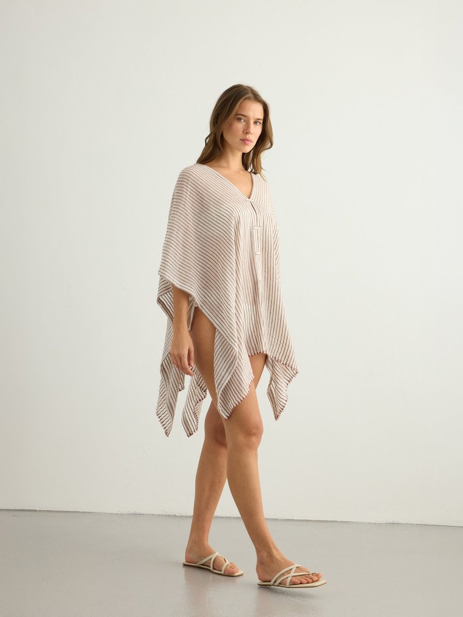 Ava Kimono - Burgundy StripesThe HandloomDRESS