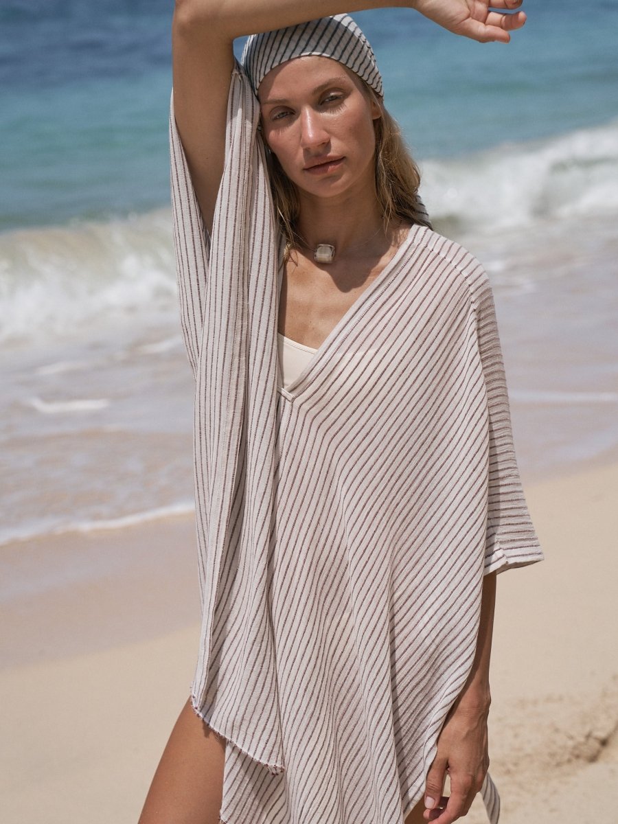Ava Kimono - Burgundy StripesThe HandloomDRESS