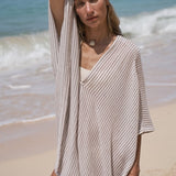 Ava Kimono - Burgundy StripesThe HandloomDRESS