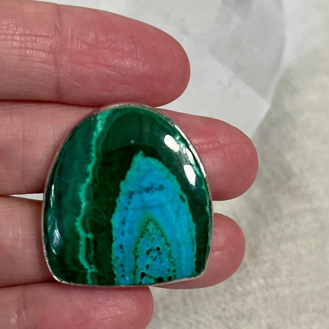 Azurite & Malachite Sterling Silver Adjustable RingZiabirdRINGS