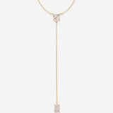 Beautifully Broken Emerald Cut Lariat Necklace