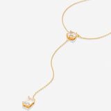 Beautifully Broken Emerald Cut Lariat Necklace
