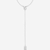 Beautifully Broken Emerald Cut Lariat Necklace