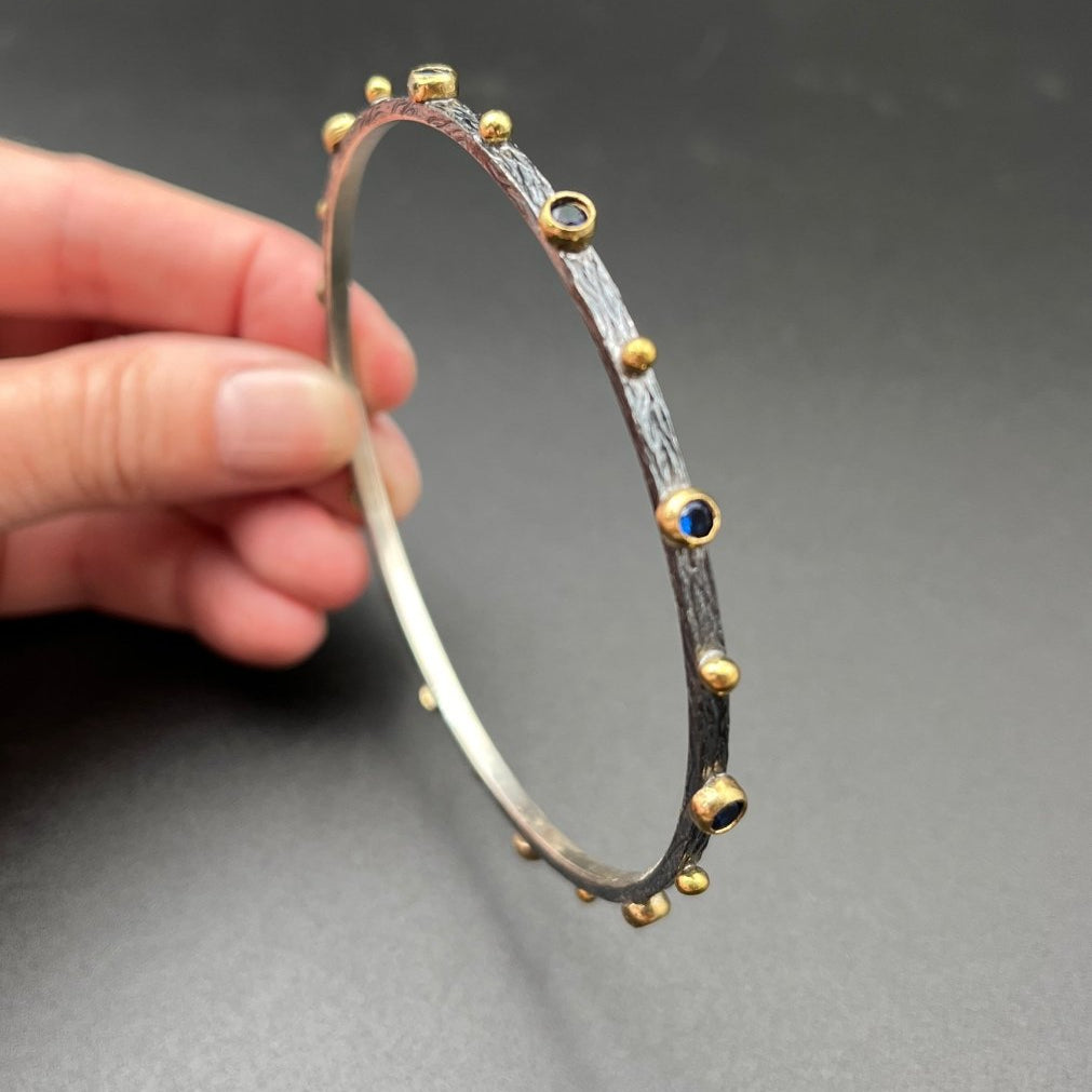 Bangle with Blue Quartz - 3” diameterBORABRACELET